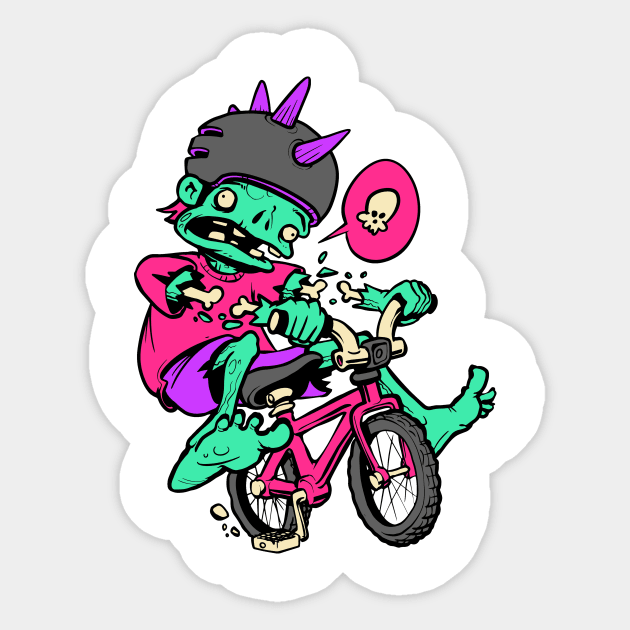 BMX Zombie Sticker by shanehuntart